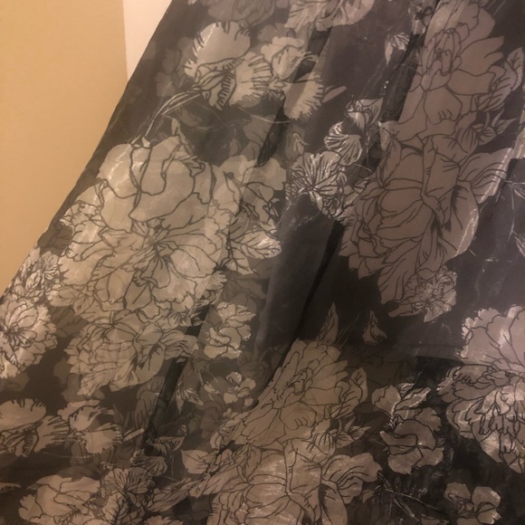 ASOS Navy floral organza midi dress - Picture 5 of 7